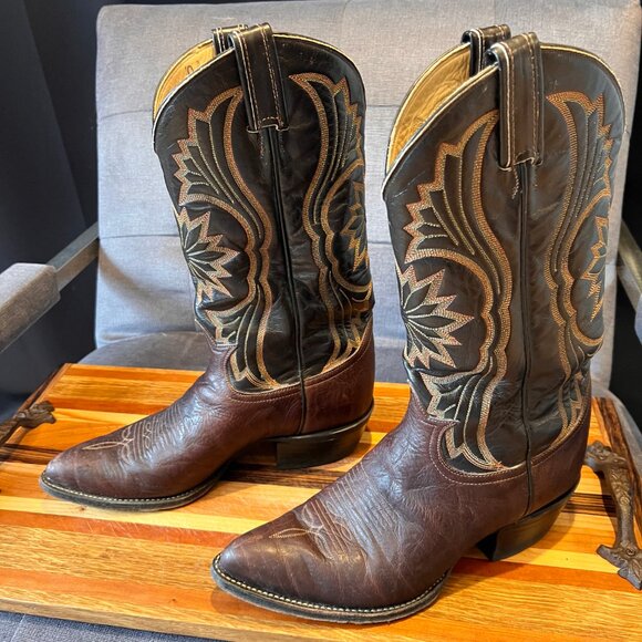 Men\'s Tony Lama Cowboy Boots Brown 8D Excellent Condition main image 6